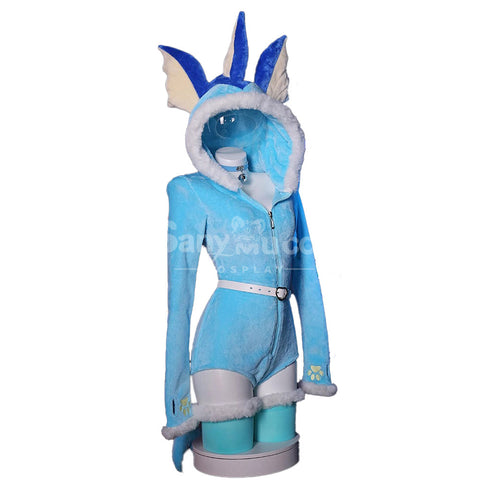 Game Pokemon Scarlet and Violet Cosplay Vaporeon Plush Jumpsuit Cosplay Costume