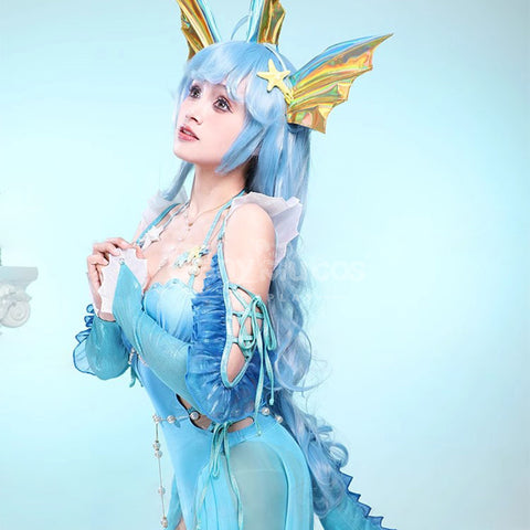 Game Pokemon Scarlet and Violet Cosplay Vaporeon Blue Swimsuit Cosplay Costume