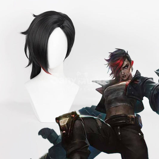 【In Stock】Game League Of Legends Arcane 2 Cosplay Vi Black Wig Wigs 1000