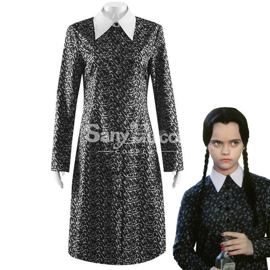 【In Stock】Movie The Addams Family Cosplay Wednesday Floral Dress Cosplay Costume 1000