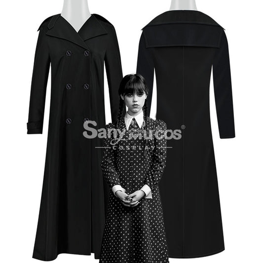 【In Stock】TV Series Wednesday Cosplay Wednesday Addams Trench Coats Cosplay Costume 1000