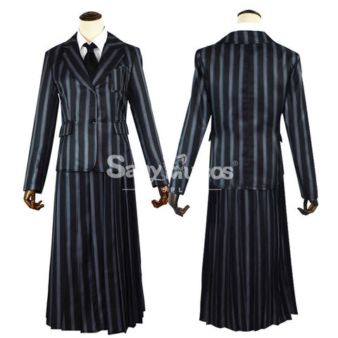 【In Stock】TV Series Wednesday Cosplay Wednesday Addams Uniform Cosplay Costume