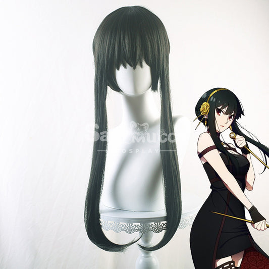 【In Stock】Anime Spy X Family: Yor Forger Thorn Princess Wig Assassin Cosplay  Long Black Wig 68cm 1000