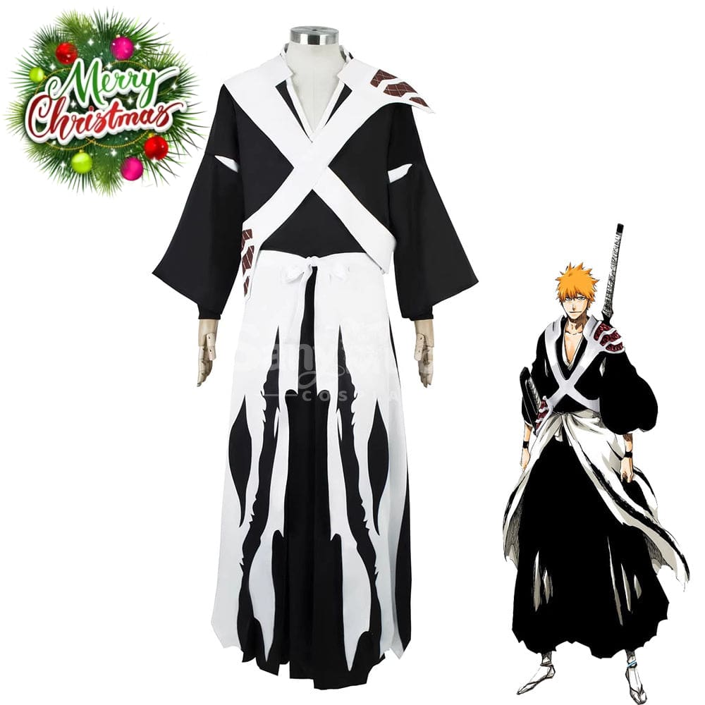Anime BLEACH Cosplay Kurosaki Ichigo Cosplay Black Robe Costume Cosplay Costumes