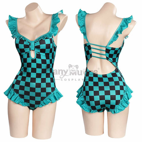 Anime Demon Slayer Cosplay Tanjiro Kamado Swimsuit Costume Costumes