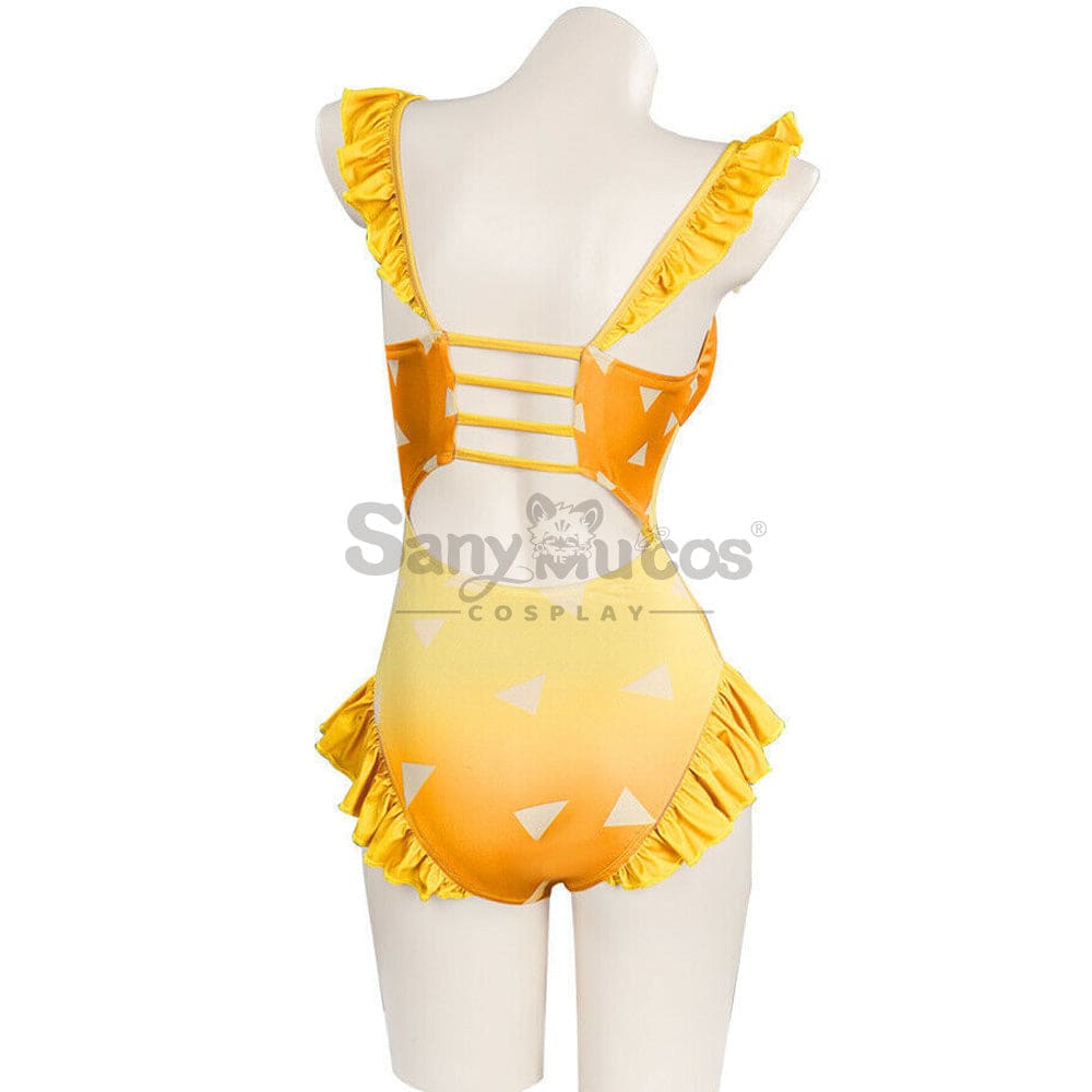 Anime Demon Slayer Cosplay Zenitsu Agatsuma Swimsuit Costume Costumes