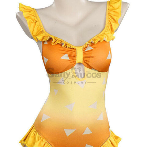 Anime Demon Slayer Cosplay Zenitsu Agatsuma Swimsuit Costume Costumes