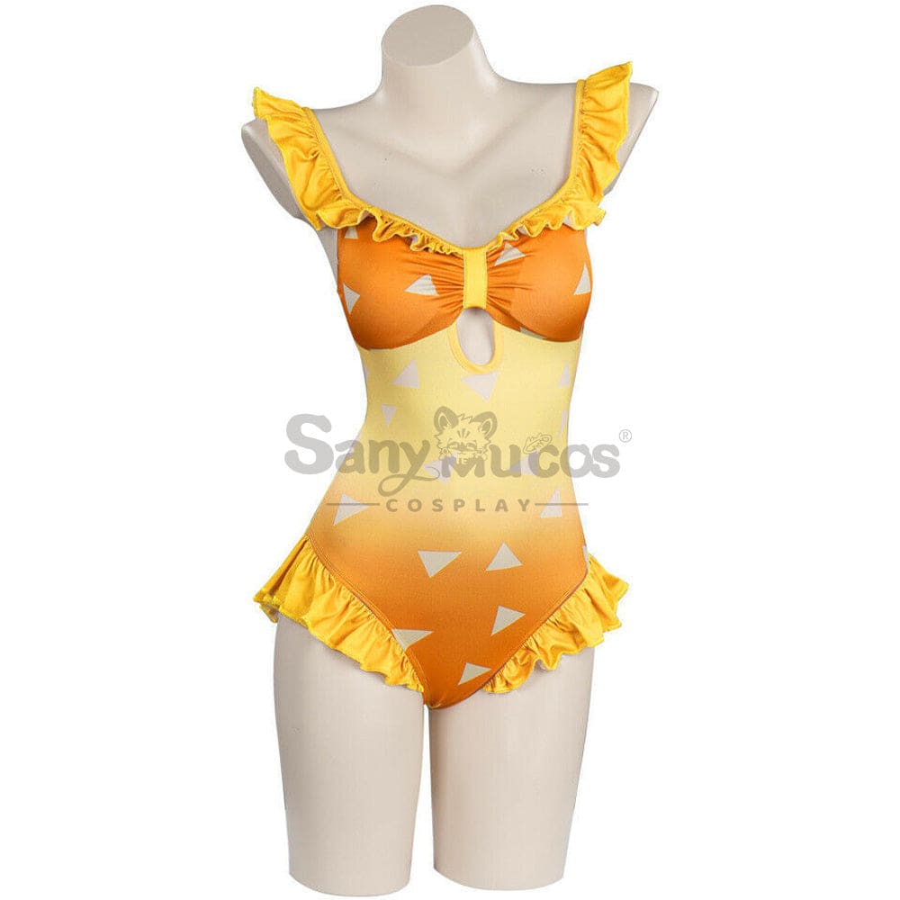 Anime Demon Slayer Cosplay Zenitsu Agatsuma Swimsuit Costume Costumes