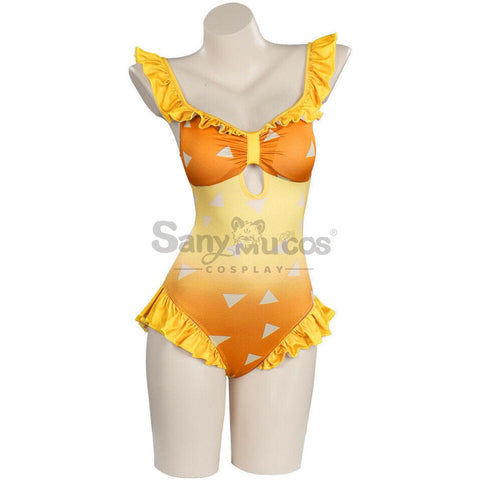 Anime Demon Slayer Cosplay Zenitsu Agatsuma Swimsuit Costume Costumes