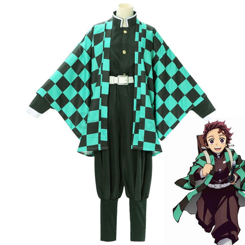 Anime Demon Slayer: Kimetsu No Yaiba Cosplay Tanjirou Kamado Costume Plus Size Costumes