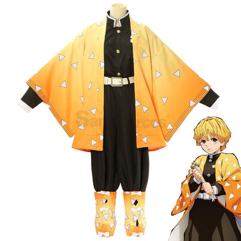 Anime Demon Slayer: Kimetsu No Yaiba Cosplay Zenitsu Agatsuma Costume Plus Size Costumes