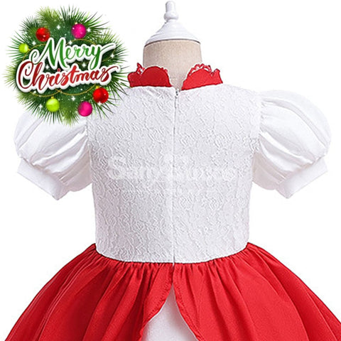 Anime Movie The Super Mario Bros. Cosplay Kid Size Princess Peach White Costume Costumes