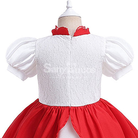 Anime Movie The Super Mario Bros. Cosplay Kid Size Princess Peach White Costume Costumes