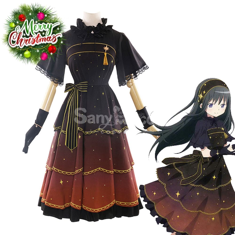 Anime Puella Magi Madoka Magica Cosplay Akemi Homura Dress Costume Costumes