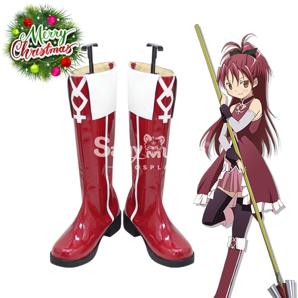 Anime Puella Magi Madoka Magica Cosplay Sakura Kyouko Shoes Boots