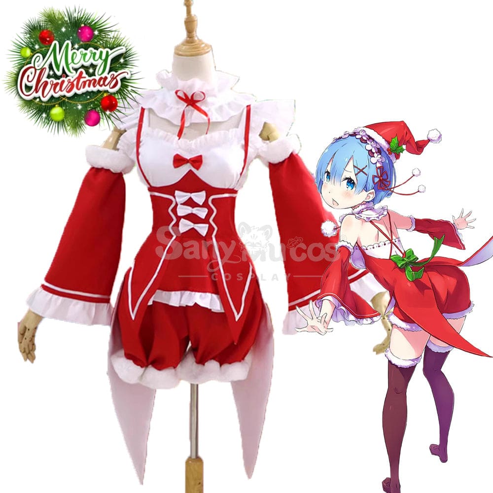 Anime Scratch Cosplay Ram/Rem Christmas Maid Costume Costumes