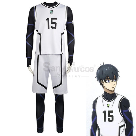 【In Stock】Anime BLUE LOCK Cosplay Team White Football Jersey Cosplay Costume