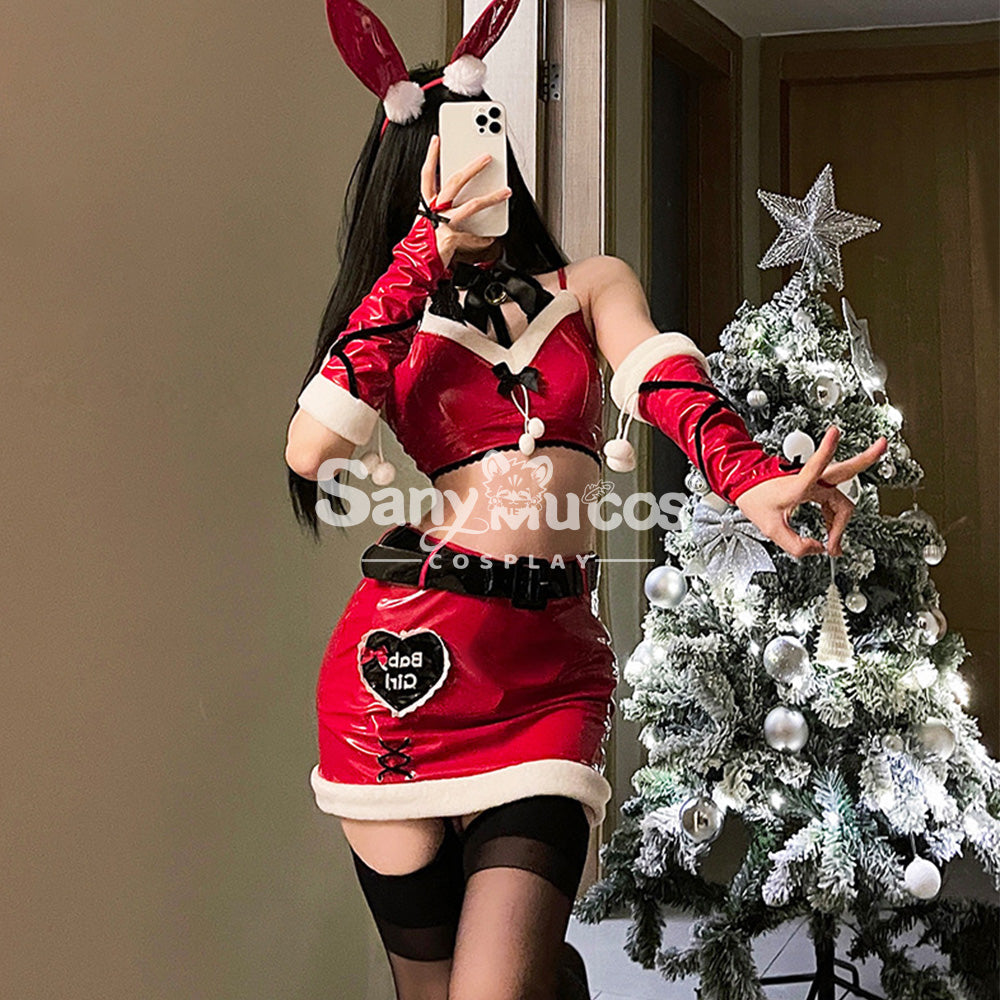 【In Stock】Christmas Cosplay Patent Leather Bunny Girl Suit Costume Costumes