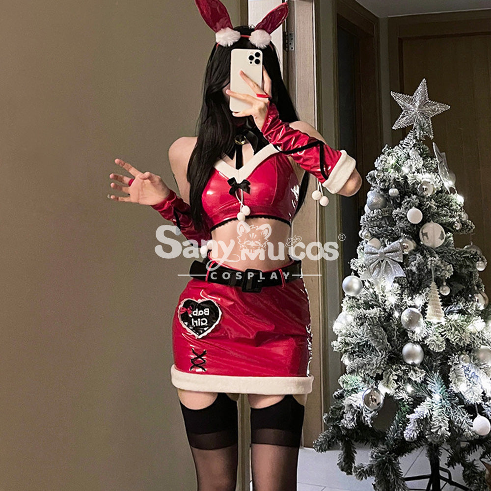 【In Stock】Christmas Cosplay Patent Leather Bunny Girl Suit Costume Costumes