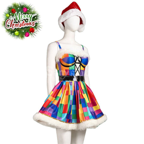 Christmas Star Sparkling Suspender Skirt Outfit New Year’s Costume Cosplay Costumes