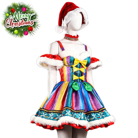 Christmas Star Sparkling Suspender Skirt Outfit New Year’s Costume Cosplay Costumes