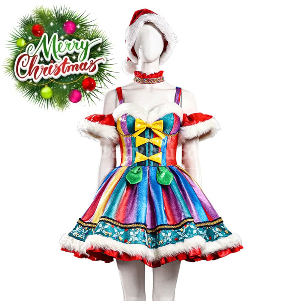 Christmas Star Sparkling Suspender Skirt Outfit New Year’s Costume Cosplay Costumes