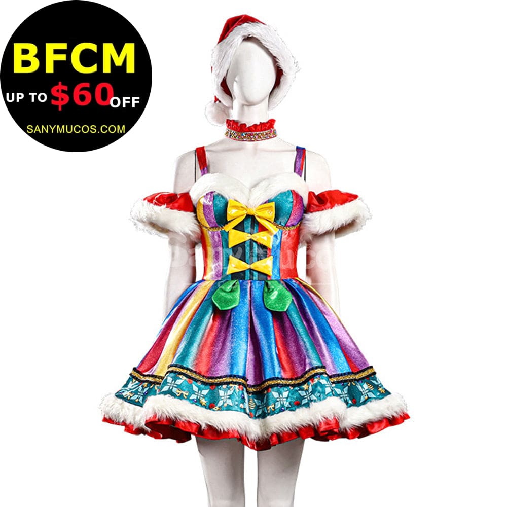 Christmas Star Sparkling Suspender Skirt Outfit New Year’s Costume Cosplay Costumes