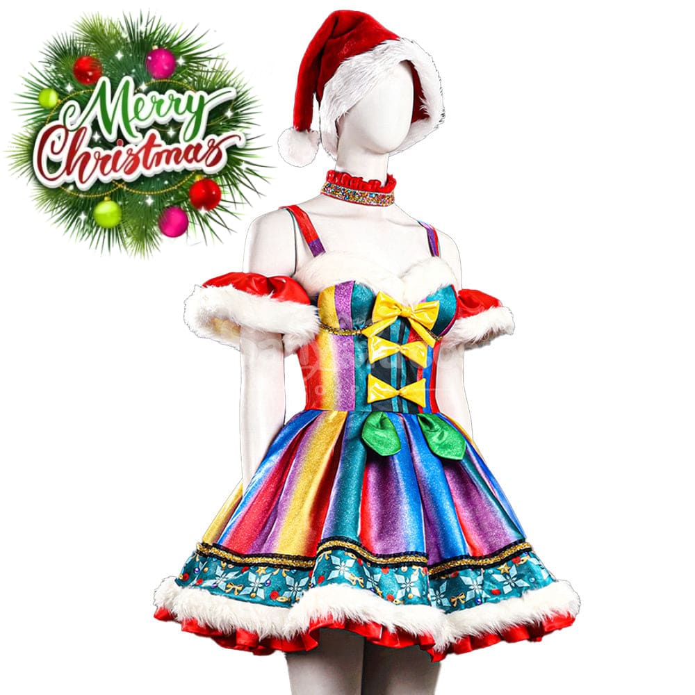 Christmas Star Sparkling Suspender Skirt Outfit New Year’s Costume Cosplay Costumes