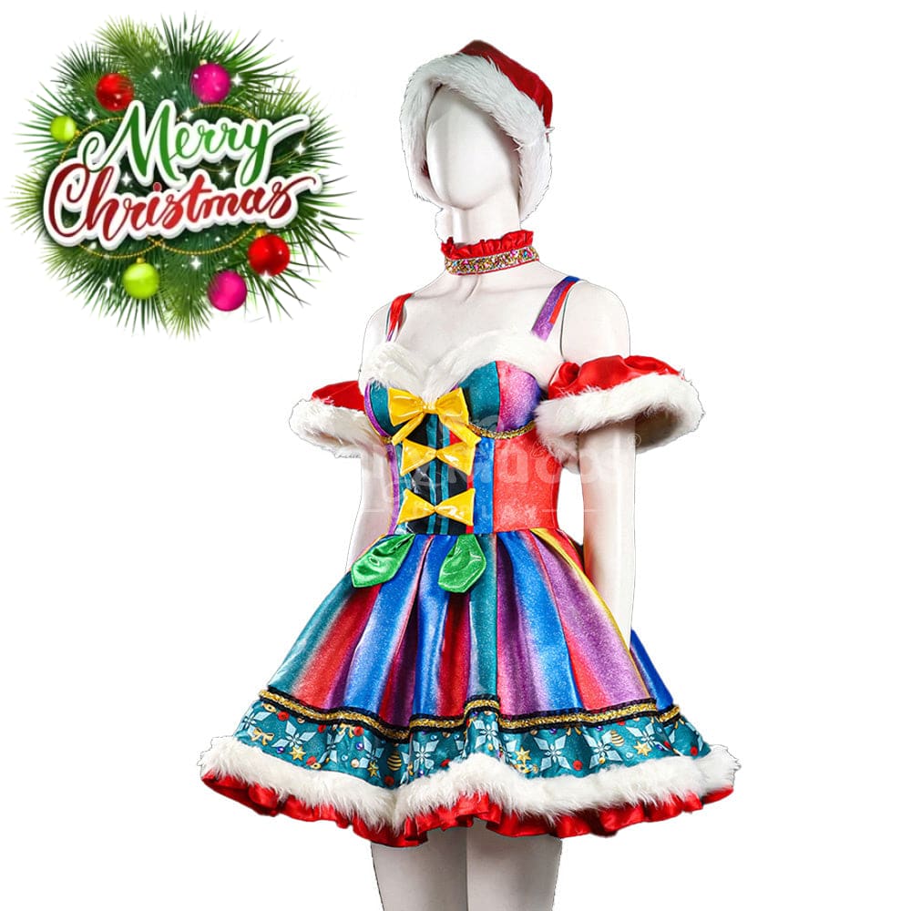 Christmas Star Sparkling Suspender Skirt Outfit New Year’s Costume Cosplay Costumes