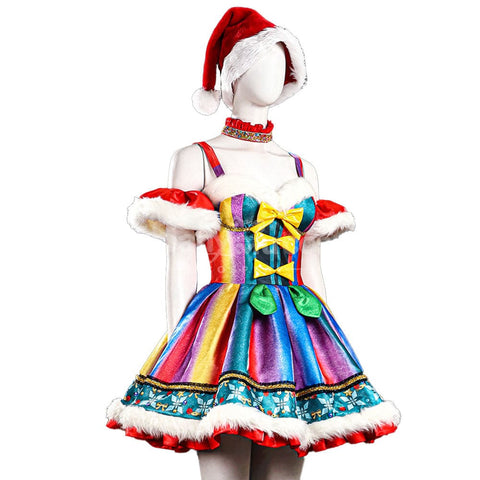 Christmas Star Sparkling Suspender Skirt Outfit New Year’s Costume Cosplay Costumes
