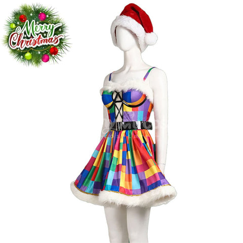 Christmas Star Sparkling Suspender Skirt Outfit New Year’s Costume Cosplay Costumes