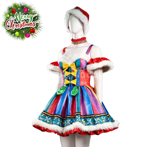 Christmas Star Sparkling Suspender Skirt Outfit New Year’s Costume Cosplay Costumes