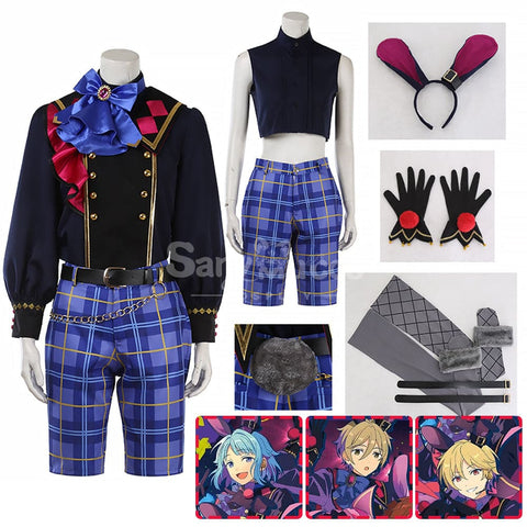 【Custom-Tailor】Game Ensemble Stars Cosplay Black Bunny Ra*Bits Costume Tomoya Mashiro/Nazuna