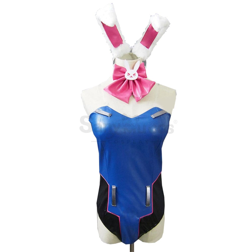 【Custom-Tailor】Game Overwatch 2 Cosplay Bunny Girl D.va Costume Swimsuit Blue / Custom-Tailor