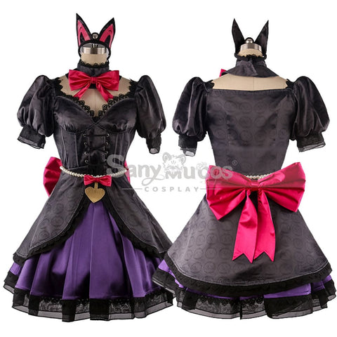 【Custom-Tailor】Game Overwatch D.va Black Catcosplay Costume Dress With Cat Ears Set Cosplay Costumes