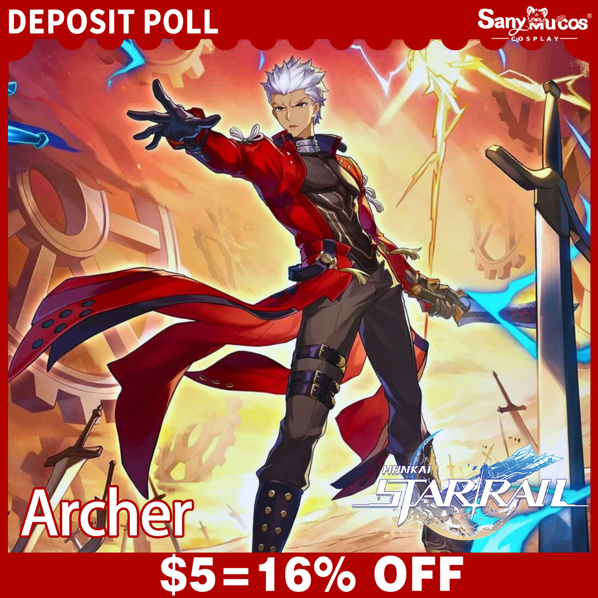 【SanyMuCos Deposit Poll】Game Honkai: Star Rail Cosplay Archer Cosplay Costume Premium Edition