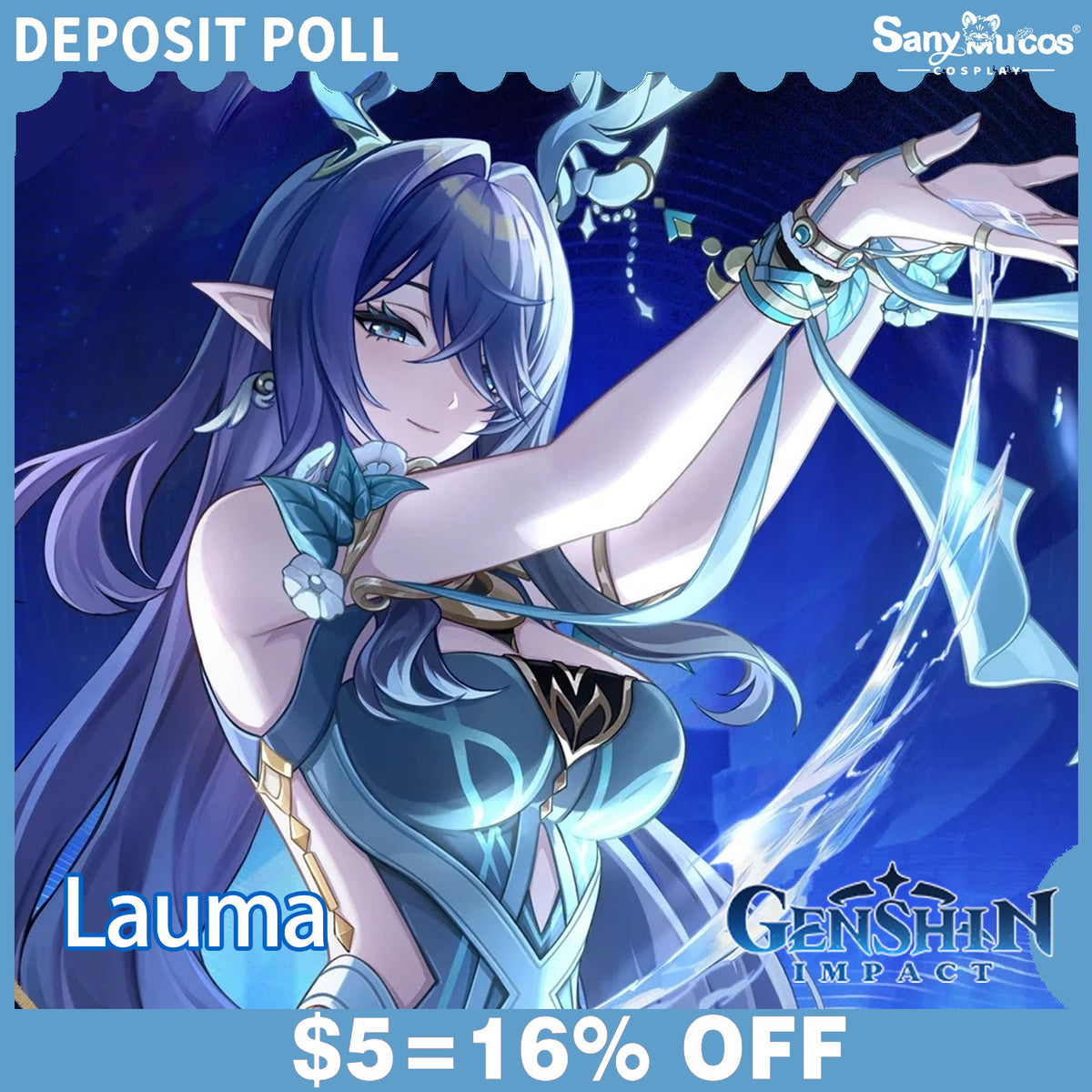 【SanyMuCos Deposit Poll】Game Genshin Impact Cosplay Lauma Cosplay Costume