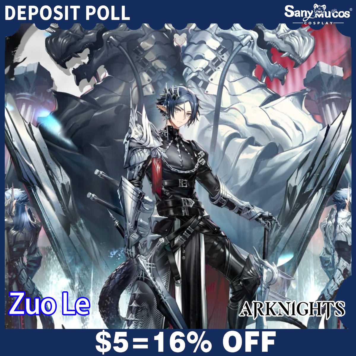 【SanyMuCos Deposit Poll】Game Arknights Cosplay Zuo Le New Skin Cosplay Costume