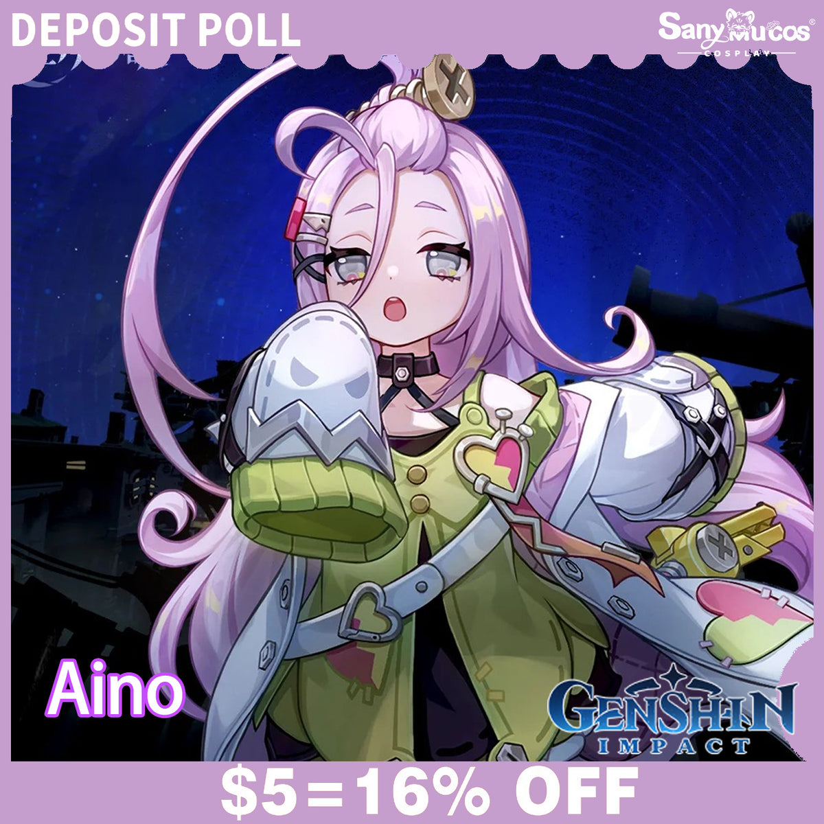 【SanyMuCos Deposit Poll】Game Genshin Impact Cosplay Aino Cosplay Costume