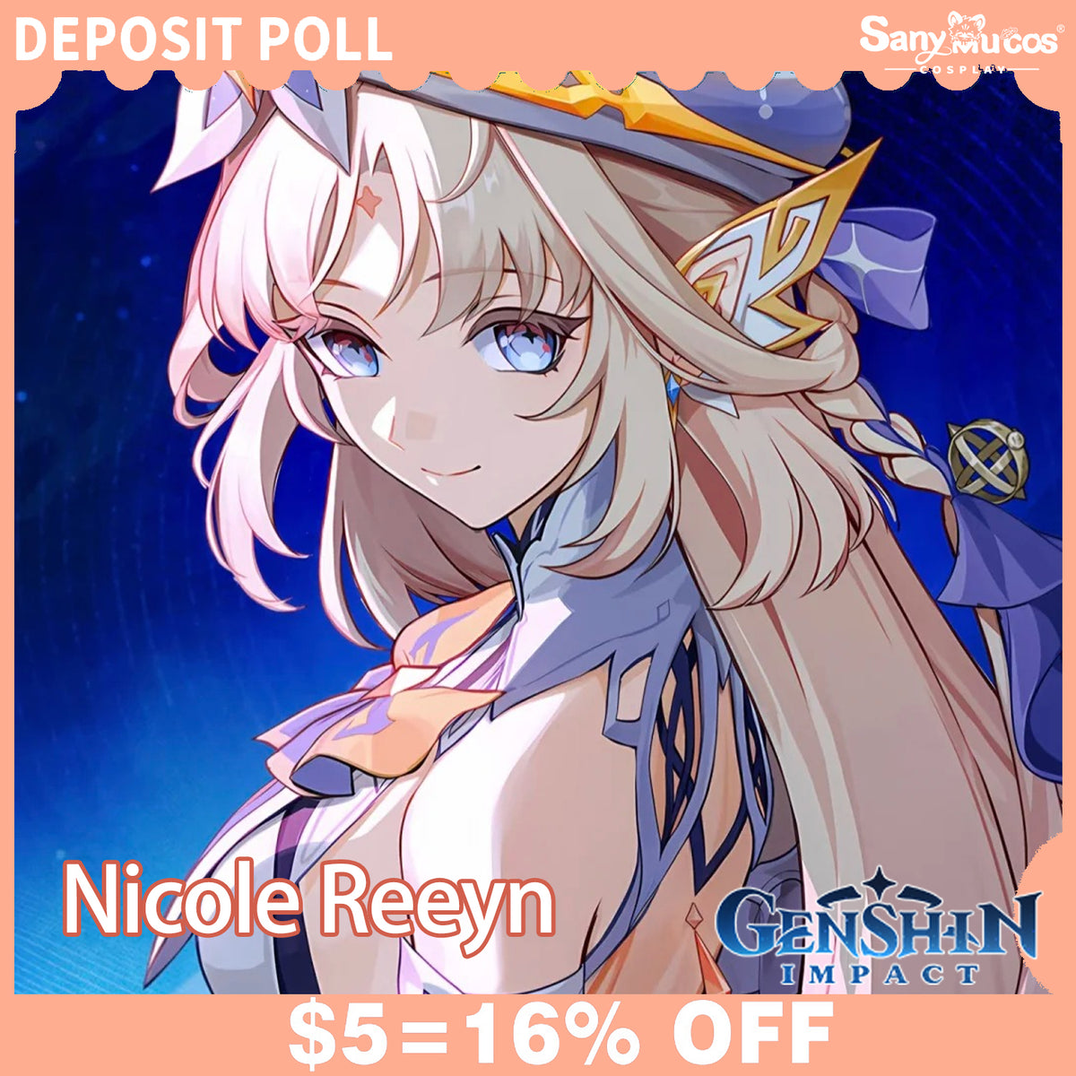 【SanyMuCos Deposit Poll】Game Genshin Impact Cosplay Nicole Reeyn Cosplay Costume