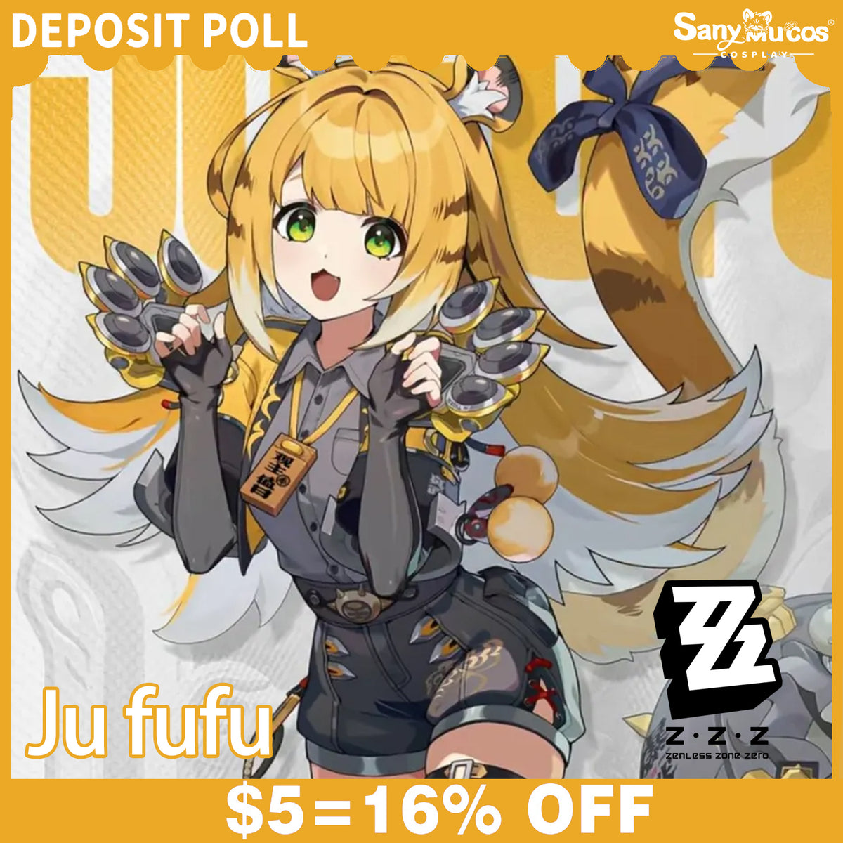 【SanyMuCos Deposit Poll】Game Zenless Zone Zero Cosplay Ju Fufu Cosplay Costume Premium Edition