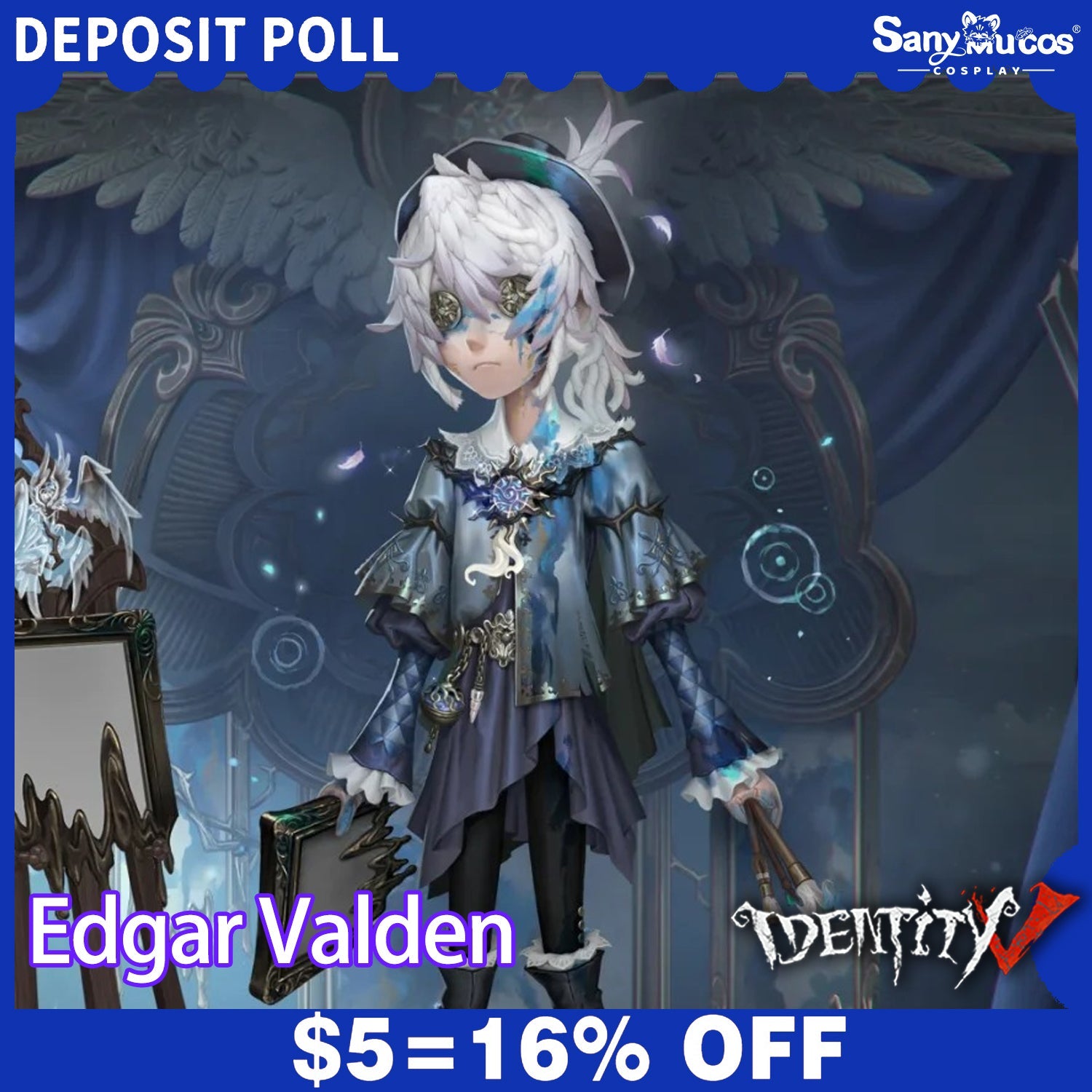 【SanyMuCos Deposit Poll】Game Identity V Cosplay Edgar Valden Deep Blue Cosplay Costume Deposit Poll