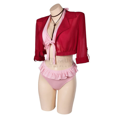 Game Final Fantasy Vii Cosplay Aerith Gainsborough Bikini Swimsuit Costume Costumes