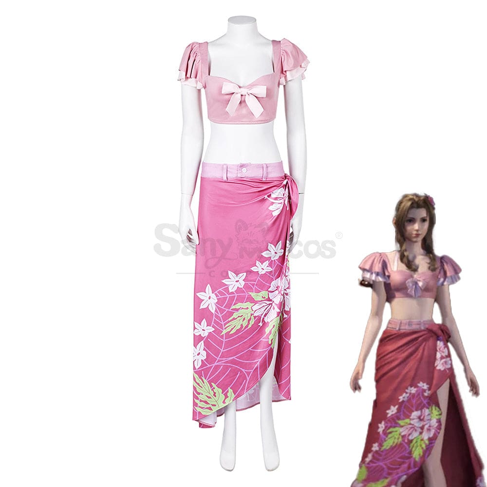 Game Final Fantasy Vii Cosplay Aerith Gainsborough Sundress Swimsuit Costume Costumes