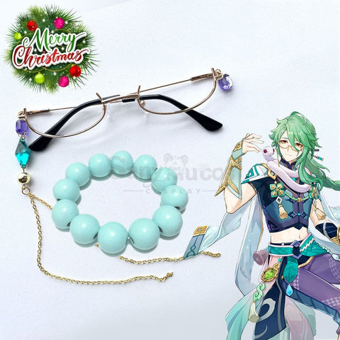 Game Genshin Impact Cosplay Baizhu’s Glasses & Hairpin Accessory Prop