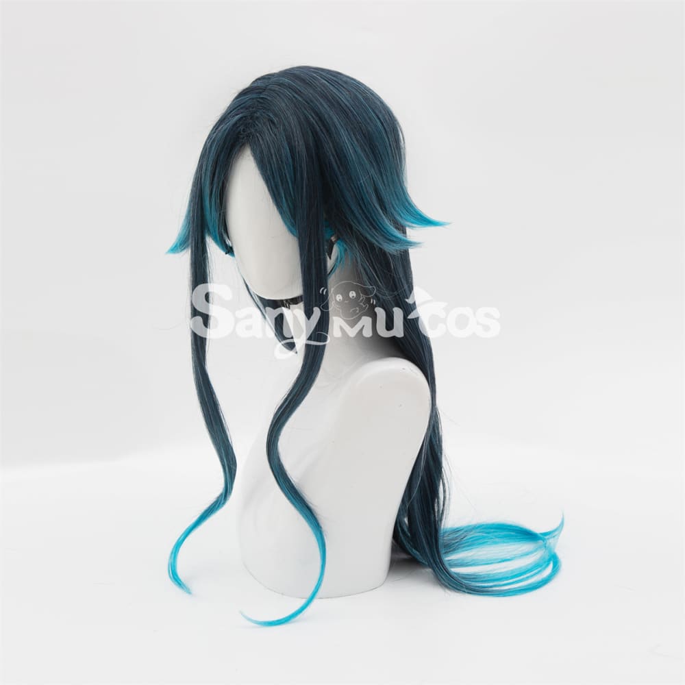 Game Genshin Impact Cosplay Bonanus Blue Gradient Long Cosplay Wig