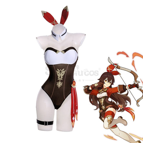 Game Genshin Impact Cosplay Bunny Girl Amber Costume Costumes