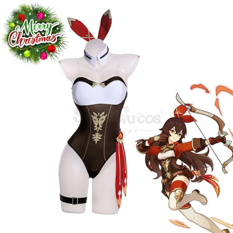 Game Genshin Impact Cosplay Bunny Girl Amber Costume Costumes
