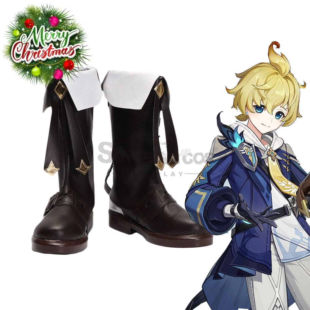 Game Genshin Impact Cosplay Mika Shoes Boots