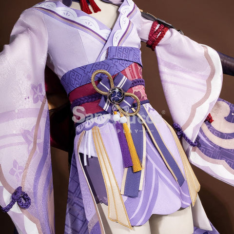 Game Genshin Impact Cosplay Raiden Baal Purple Kimono Costume Costumes